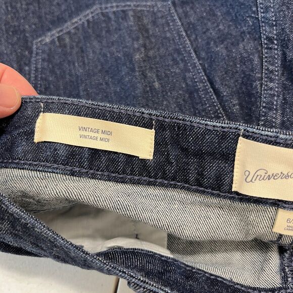 Universal Thread Cut Off Shorts Women's 6 Dark Blue Midi Cotton Pockets Stretch‎ - Picture 11 of 13